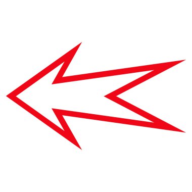 Ok sol anahat vektör simgesi