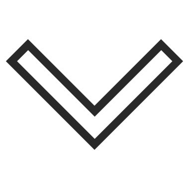 İnce çizgi vektör simgesi aşağı ok ucu