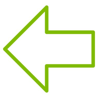 Ok sol kontur vektör simgesi