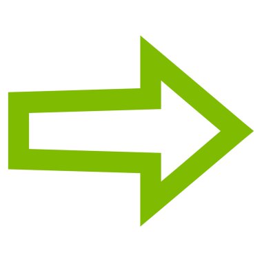 Ok sağ anahat vektör simgesi