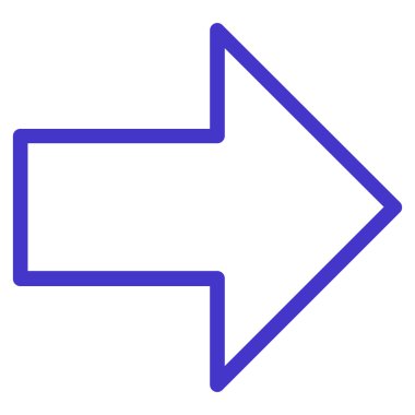 Ok sağ kontur vektör simgesi