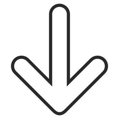 İnce çizgi vektör simgesi aşağı yönlü ok