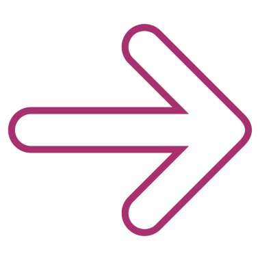 Yuvarlak ok sağ kontur vektör simgesi