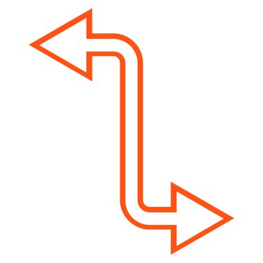 Eğri Exchange ok ince çizgi vektör simgesi