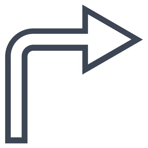 Sväng höger Stroke vektor Icon — Stock vektor