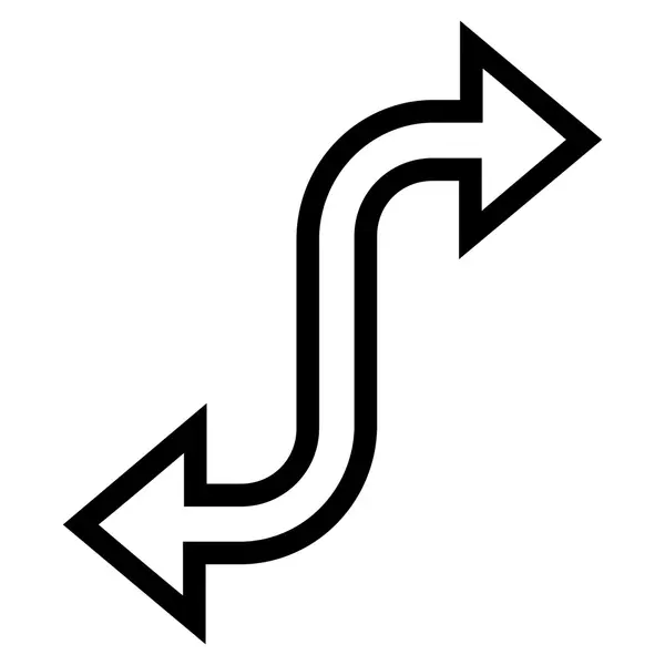 Kurvet utgående vektorramme for kurvede piler Icon – stockvektor