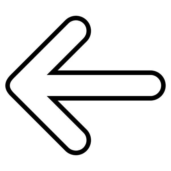Freccia arrotondata Icona vettoriale contorno sinistro — Vettoriale Stock
