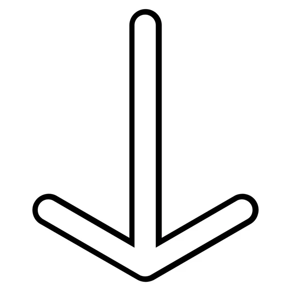 細い線のベクトルのアイコンの下の矢 — ストックベクタ