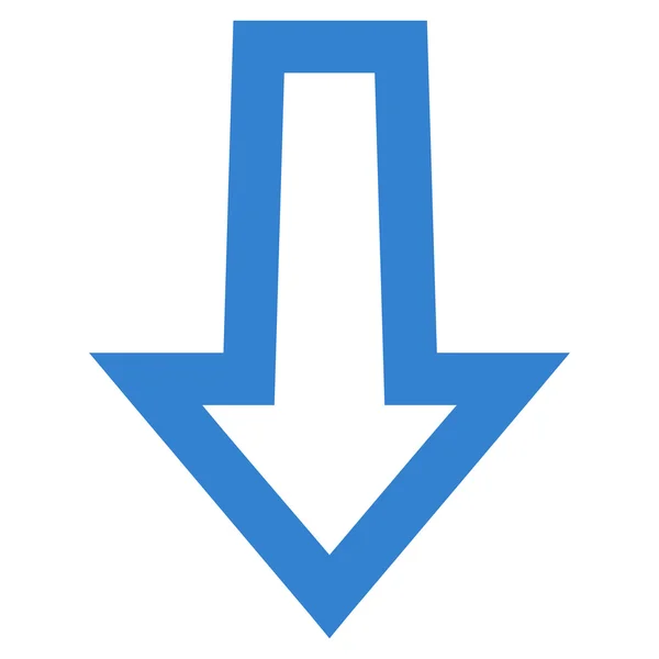 Flèche vers le bas mince ligne vectorielle Icône — Image vectorielle