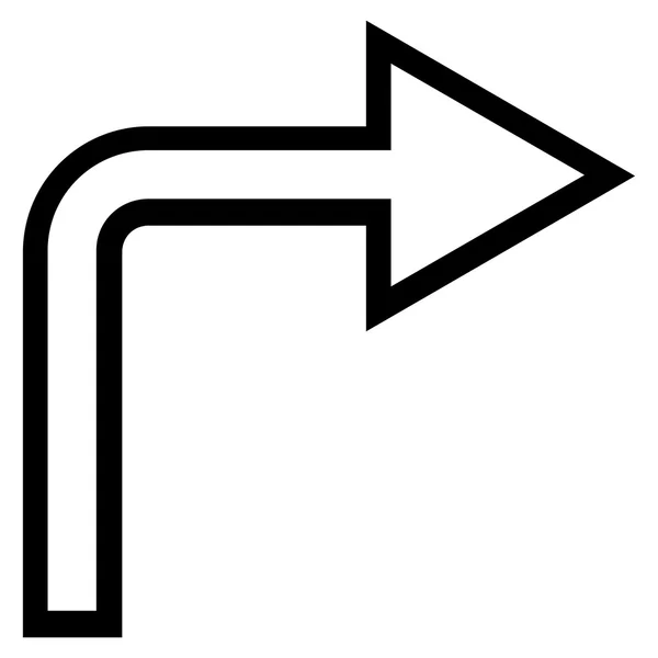Gire a la derecha Esquema Vector icono — Archivo Imágenes Vectoriales