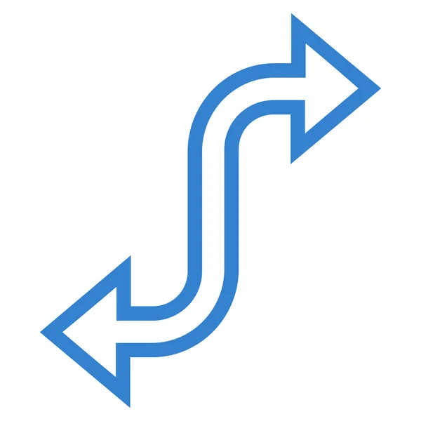 Icône vectorielle courbe de contour de flèche d'échange — Image vectorielle