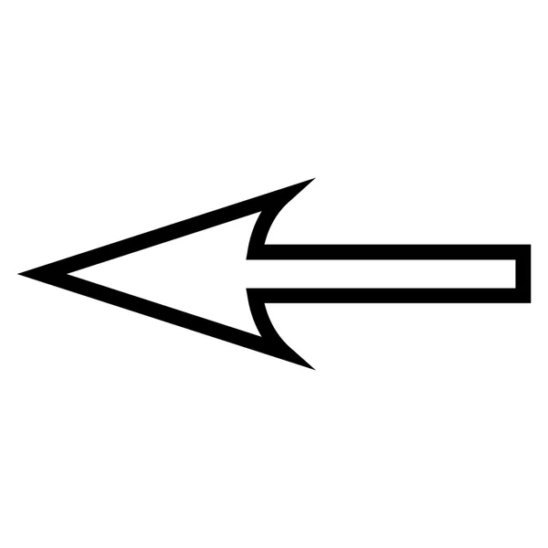 Icona vettoriale con tratto sinistro a freccia affilata — Vettoriale Stock