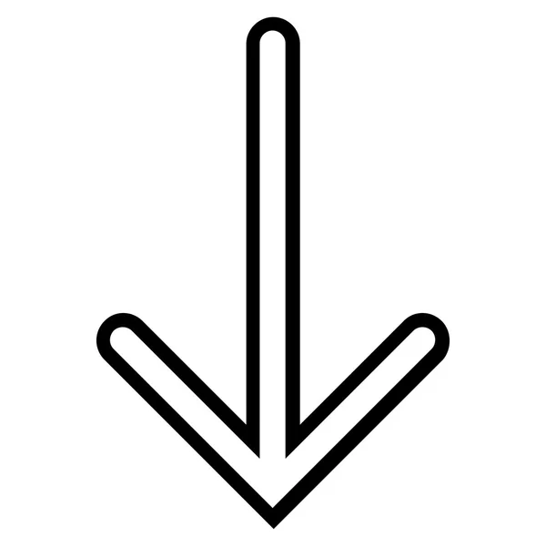 Pfeil nach unten Konturvektorsymbol — Stockvektor