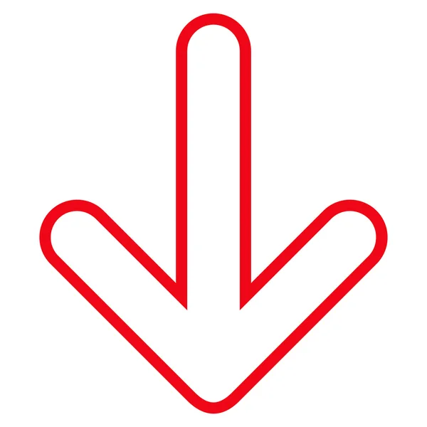 Icono de Vector de contorno de flecha redondeada hacia abajo — Archivo Imágenes Vectoriales