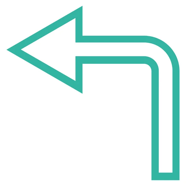 Vire à esquerda ícone do vetor de contorno — Vetor de Stock