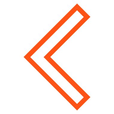 Ok ucu sol kontur vektör simgesi