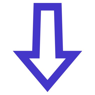 Kontur vektör simgesi aşağı ok