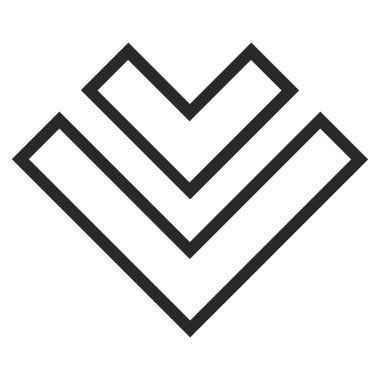 Kontur vektör simgesi aşağı yön