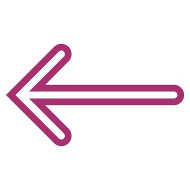 Ok sol kontur vektör simgesi