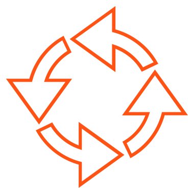 Döndürme anahat vektör simgesi