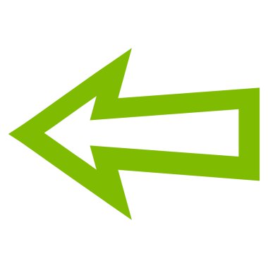 Ok sol kontur vektör simgesi