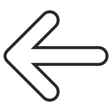 Ok sol kontur vektör simgesi yuvarlak