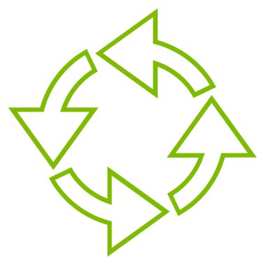 Döndürme anahat vektör simgesi