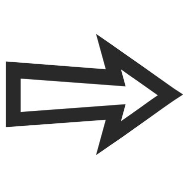 Ok sağ anahat vektör simgesi