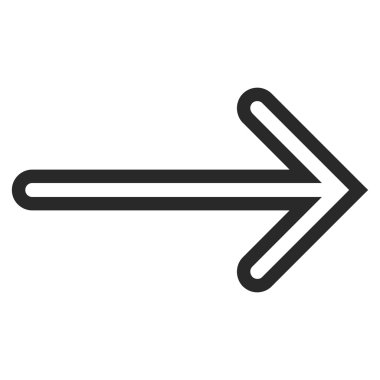 Ok sağ kontur vektör simgesi