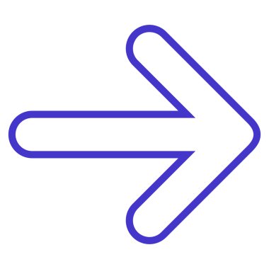 Yuvarlak ok sağ kontur vektör simgesi