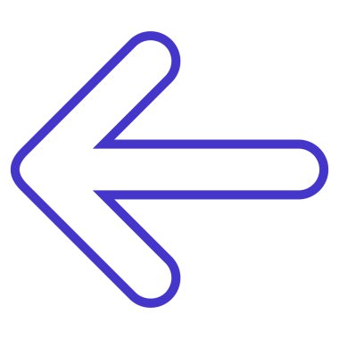 Ok sol anahat vektör simgesi yuvarlak