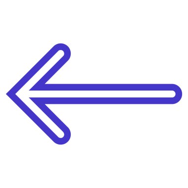 Ok sol kontur vektör simgesi