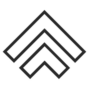 Yön yukarı anahat vektör simgesi