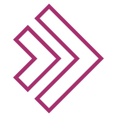 Yön sağ kontur vektör simgesi