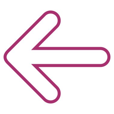 Ok sol kontur vektör simgesi yuvarlak