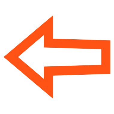 Ok sol anahat vektör simgesi