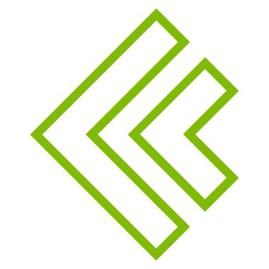 Yön sol kontur vektör simgesi