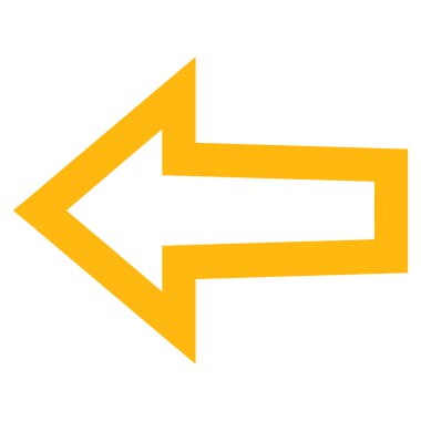 Ok sol kontur vektör simgesi