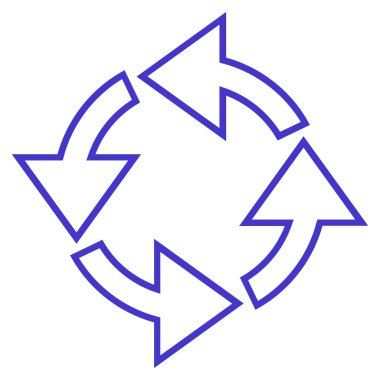 Döndürme ince çizgi vektör simgesi