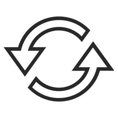 Sync okları anahat vektör simgesi