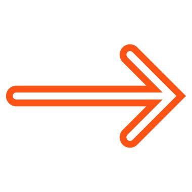 Ok sağ kontur vektör simgesi