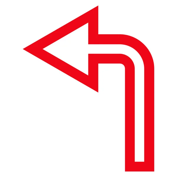 Turn Left Stroke Vector Icon — Stock Vector