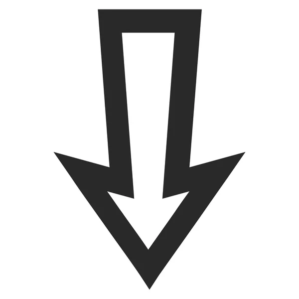 Flecha hacia abajo línea delgada Vector icono — Vector de stock
