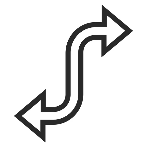 Icône vectorielle incurvée de course de flèche d'échange — Image vectorielle