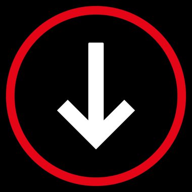 Aşağı Ok Düz Yuvarlak Vektör Simgesi