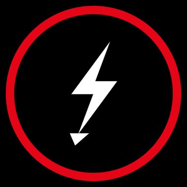 Electric Strike Düz Yuvarlak Vektör Simgesi