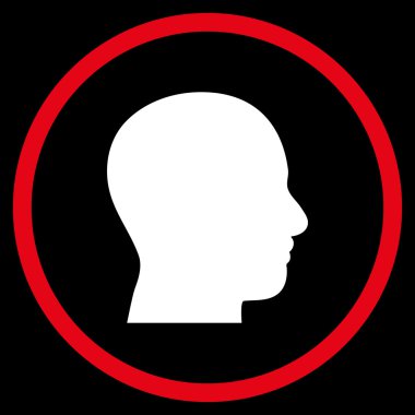 Kafa Profili Düz Yuvarlak Vektör Simgesi