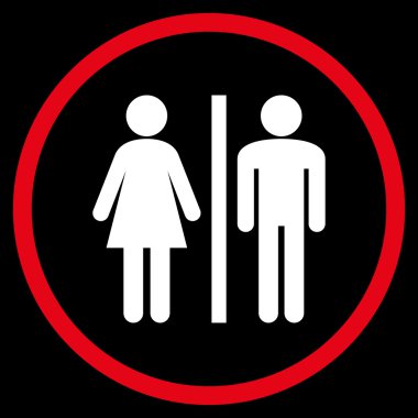 WC kişi düz yuvarlak vektör simgesi