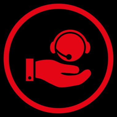 Çağrı Merkezi Servisi Düz Yuvarlak Vektör Simgesi