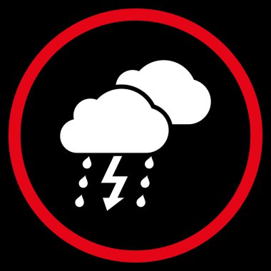 Fırtına düz yuvarlak vektör simgesi